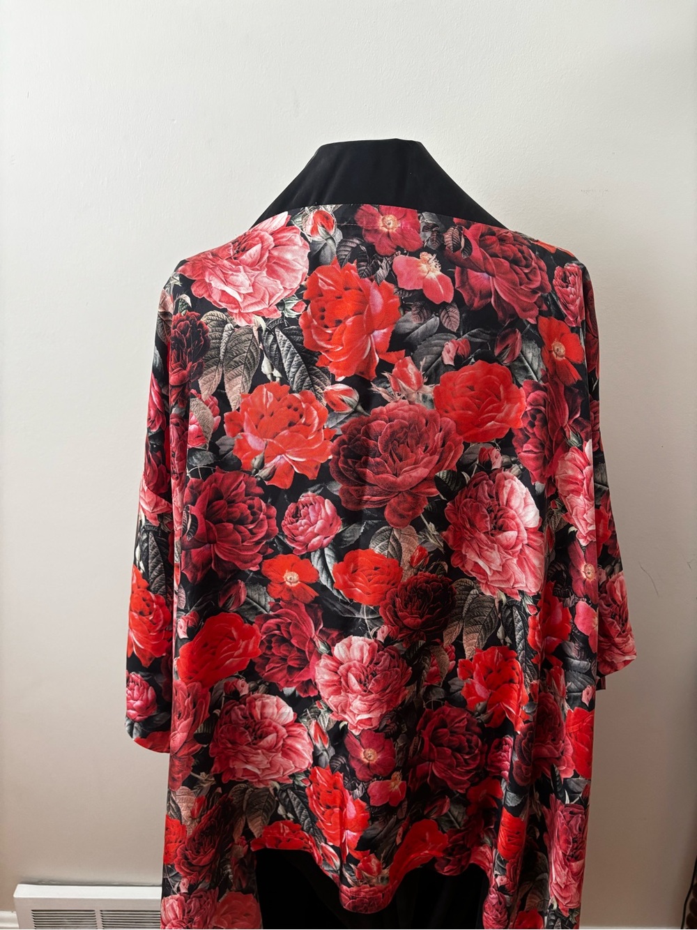 eskandar Black Tunic with Red & Pink Floral Print - Picture 2 of 12